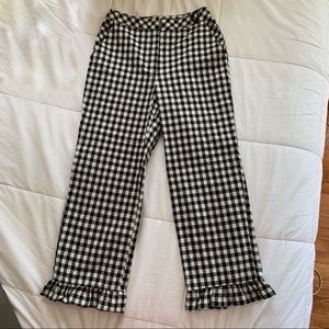 High waisted gingham crops